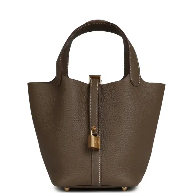 HERMÈS Hermes Picotin Lock 18 Etoupe Clemence Gold Hardware