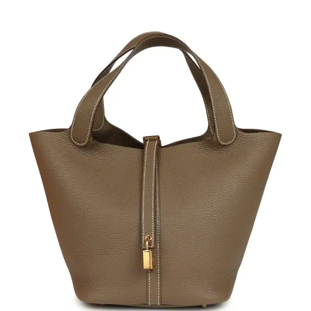 HERMÈS Hermes Picotin Lock 22 Etoupe Clemence Gold Hardware