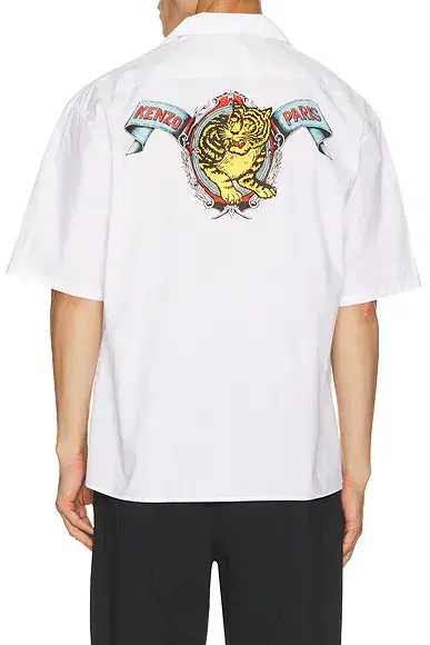 KENZO Jumping Tiger Hawaiian Short Sleeve Shirt
