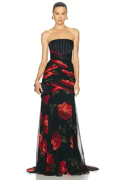 Carolina Herrera Strapless Exposed Bustier Gown | Thumbnail 1 Carolina Herrera Strapless Exposed Bustier Gown | Thumbnail 1