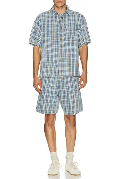 Burberry Donald Short Sleeve Check Denim Shirt | Thumbnail 3