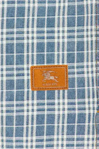 Burberry Donald Short Sleeve Check Denim Shirt | Thumbnail 5