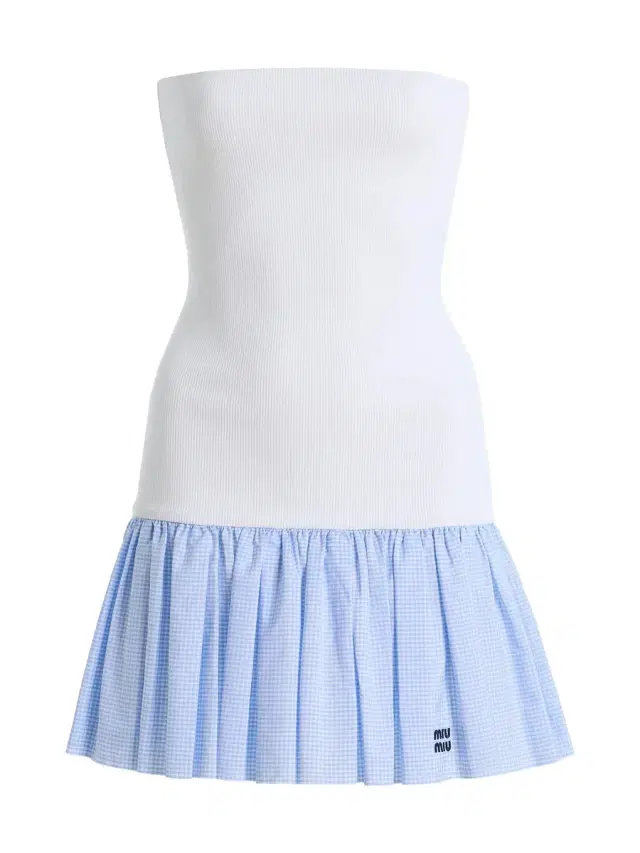 Miu Miu Strapless Drop-Waist Mini Dress
