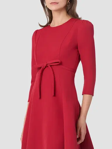 Shoshanna Women's Cindy Crêpe Bow Mini Dress - Burgundy | Thumbnail 4