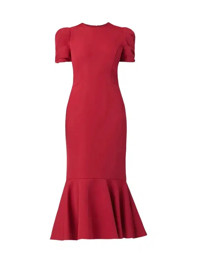 Shoshanna Women's Hartley Crepe Flounce Midi Dress - Burgundy