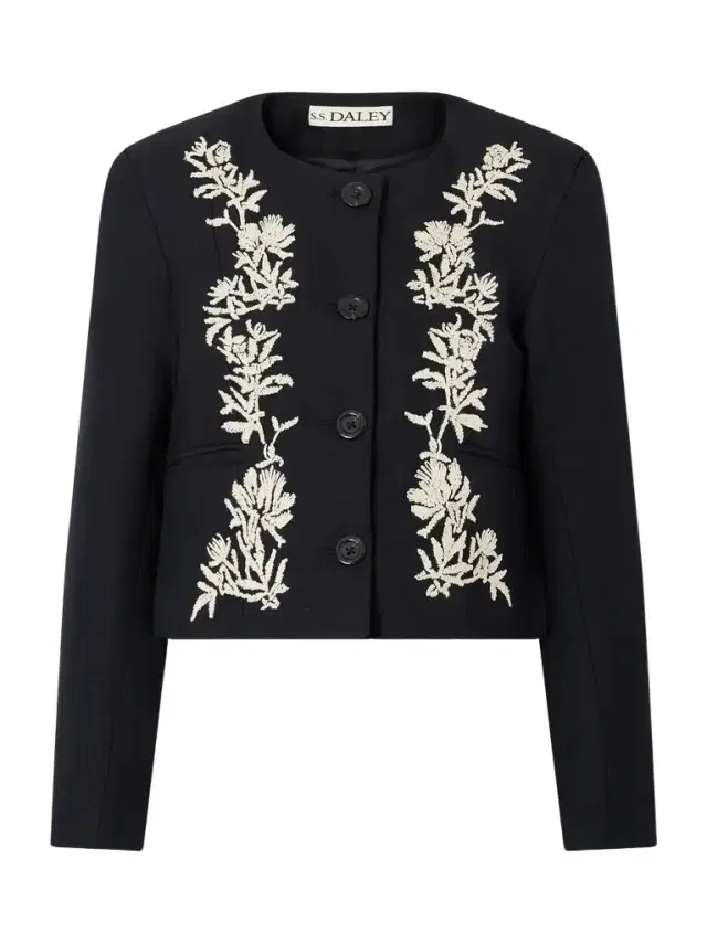 S.S. Daley Ophelia cropped embroidered woven jacket