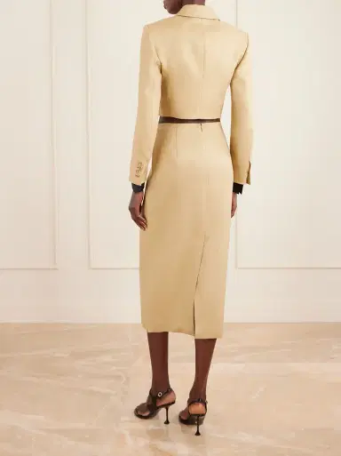 Max Mara Cropped linen-twill blazer | Thumbnail 4