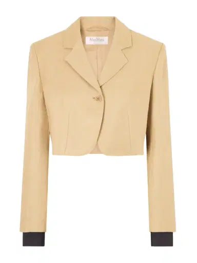 Max Mara Cropped linen-twill blazer | Thumbnail 1