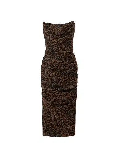 Carolina Herrera Women's Leopard Print Draped Silk Dress | Thumbnail 1 Carolina Herrera Women's Leopard Print Draped Silk Dress | Thumbnail 1