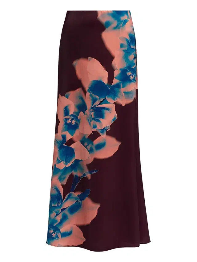 Misa Los Angeles Women's Jazz Floral Maxi Skirt - Cerulean Orchid
