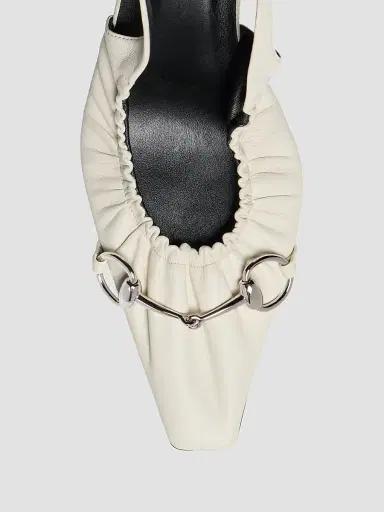 Gucci Women's Vittoria 55MM Slingback Kitten Heel Pumps - Off White - Size 5 | Thumbnail 4 Gucci Women's Vittoria 55MM Slingback Kitten Heel Pumps - Off White - Size 5 | Thumbnail 4