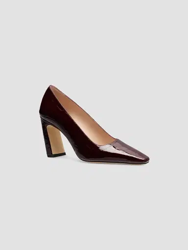 Stuart Weitzman Women's Stassi 85MM Croc-Embossed Patent Leather Pumps - Boysenberry | Thumbnail 2