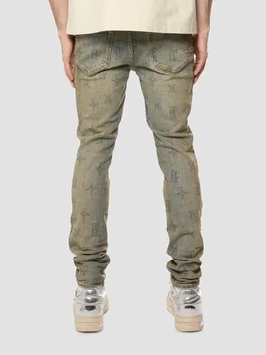 Purple Brand Men's Gothic Wire Monogram Skinny Jeans - Medium Indigo - Size 40 | Thumbnail 2
