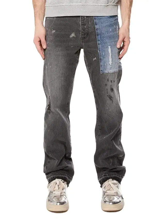Purple Brand Men's Colorblocked Patchwork Straight-Leg Jeans - Black