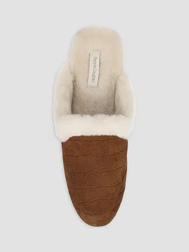 Favorite Daughter Women's Yvette Fur-Lined Suede Mules - Saddle Cream - Size 11 | Thumbnail 4