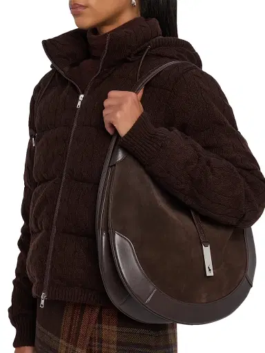 Polo Ralph Lauren Women's Polo ID Suede Shoulder Bag - Chocolate Tobacco | Thumbnail 2 Polo Ralph Lauren Women's Polo ID Suede Shoulder Bag - Chocolate Tobacco | Thumbnail 2