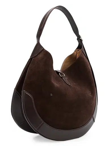 Polo Ralph Lauren Women's Polo ID Suede Shoulder Bag - Chocolate Tobacco | Thumbnail 5 Polo Ralph Lauren Women's Polo ID Suede Shoulder Bag - Chocolate Tobacco | Thumbnail 5