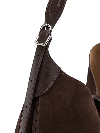 Polo Ralph Lauren Women's Polo ID Suede Shoulder Bag - Chocolate Tobacco | Thumbnail 6 Polo Ralph Lauren Women's Polo ID Suede Shoulder Bag - Chocolate Tobacco | Thumbnail 6