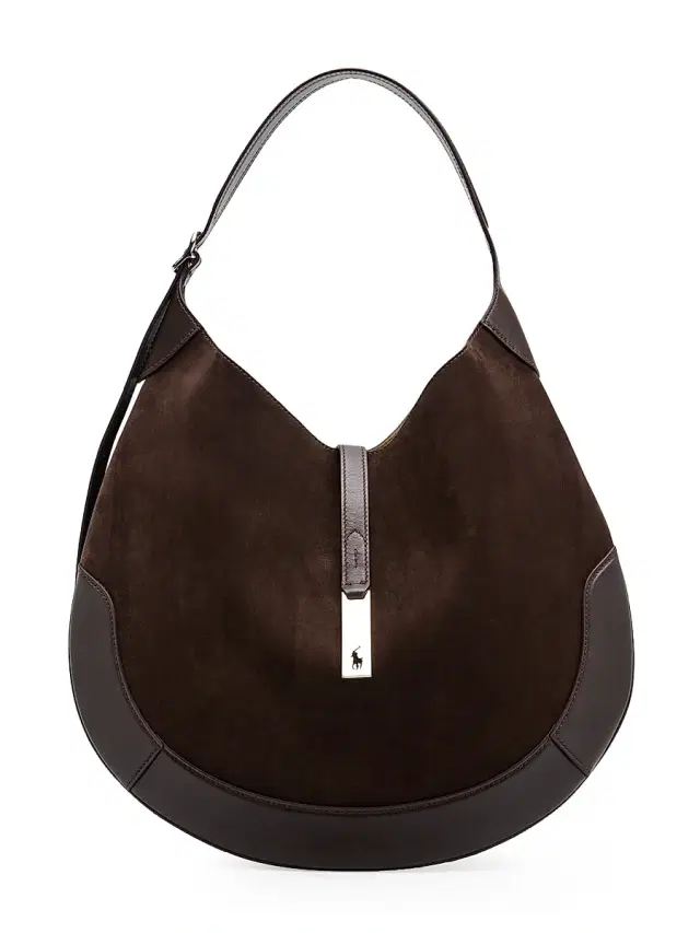 Polo Ralph Lauren Women's Polo ID Suede Shoulder Bag - Chocolate Tobacco