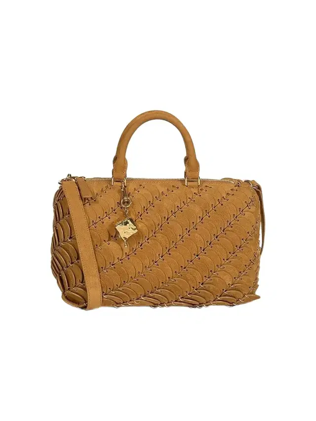Rabanne Women's Suede-Cotton Top Handle Bag - Camel Gold