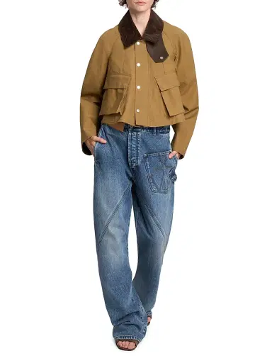 JW Anderson Women's Contrast-Collar Cotton Barn Jacket | Thumbnail 2 JW Anderson Women's Contrast-Collar Cotton Barn Jacket | Thumbnail 2