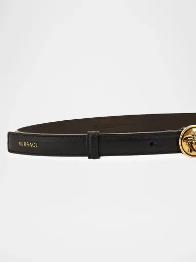 Versace Women's Logo Leather Belt | Thumbnail 2 Versace Women's Logo Leather Belt | Thumbnail 2
