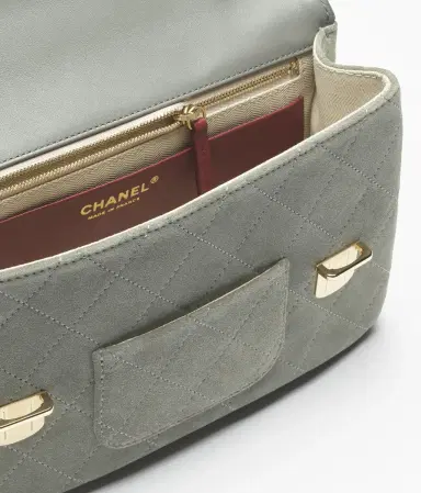 Chanel Dark Gray Suede Calfskin & Gold-Tone Metal Backpack | Thumbnail 2