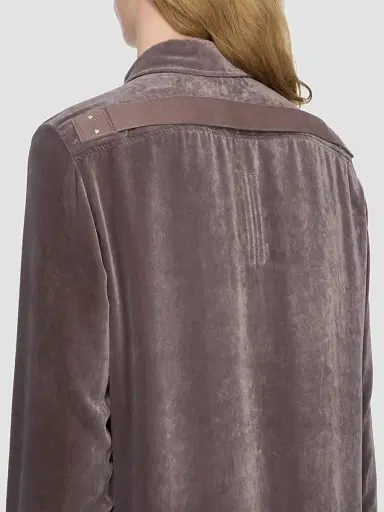 Rick Owens Men's Fogpocket Velvet Outershirt - Grape | Thumbnail 5