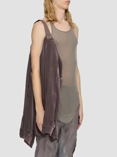 Rick Owens Men's Fogpocket Velvet Outershirt - Grape | Thumbnail 7