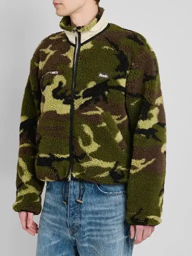 Rhude Men's Parilla Camouflage Wool-Blend Fleece Jacket - Green Brown Black | Thumbnail 5