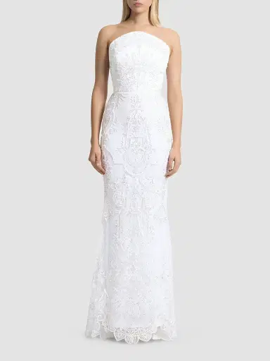 Zhivago Women's Ithaca Lace Strapless Gown - Fleur De Lune - Size 12 | Thumbnail 2