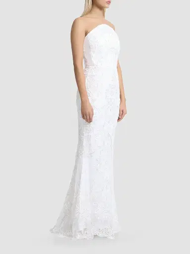 Zhivago Women's Ithaca Lace Strapless Gown - Fleur De Lune - Size 12 | Thumbnail 4
