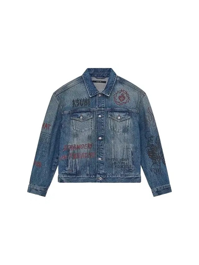 Ksubi Men's Graphic Cotton Denim Trucker Jacket - Denim