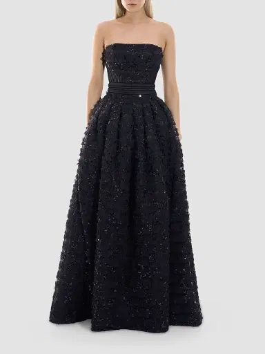 Zhivago Women's Doll Sequined A-Line Gown - Black - Size 8 | Thumbnail 2