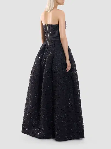 Zhivago Women's Doll Sequined A-Line Gown - Black - Size 8 | Thumbnail 3