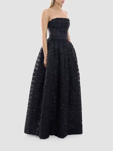 Zhivago Women's Doll Sequined A-Line Gown - Black - Size 8 | Thumbnail 4
