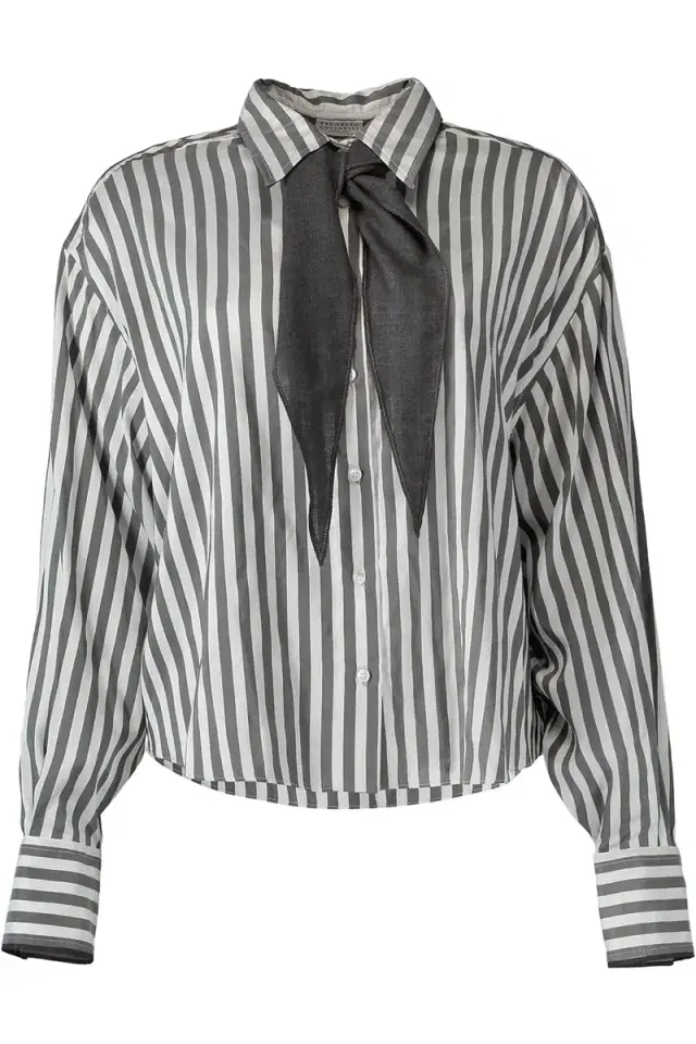 Brunello Cucinelli Wide Stripe Relaxed Shirt