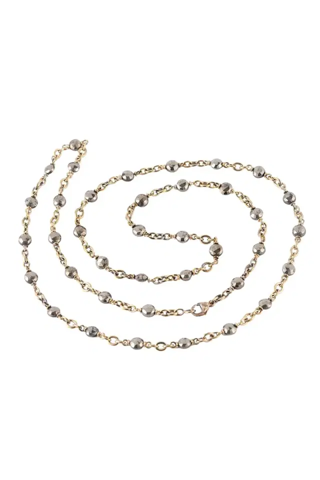 Sylva & Cie Hematite Beaded Necklace