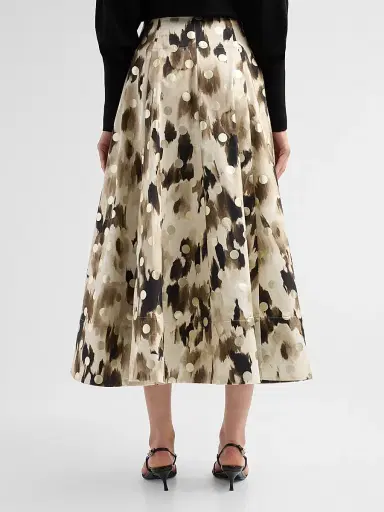 Lela Rose Women's Parker Ikat Polka Dot Midi-Skirt | Thumbnail 3