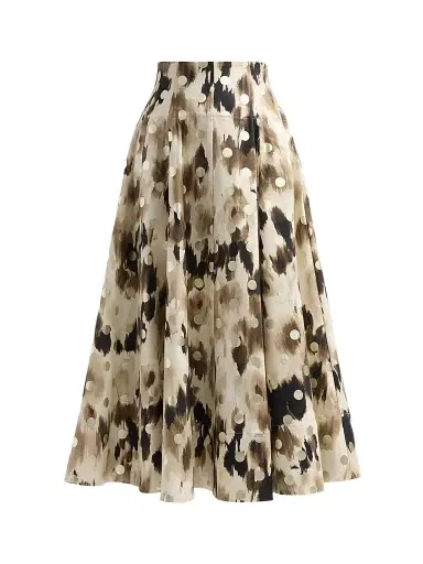 Lela Rose Women's Parker Ikat Polka Dot Midi-Skirt | Thumbnail 1
