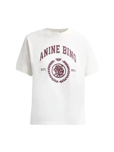 Anine Bing Women's Jaylin Logo Jersey T-Shirt - Ecru - Size XS | Thumbnail 1