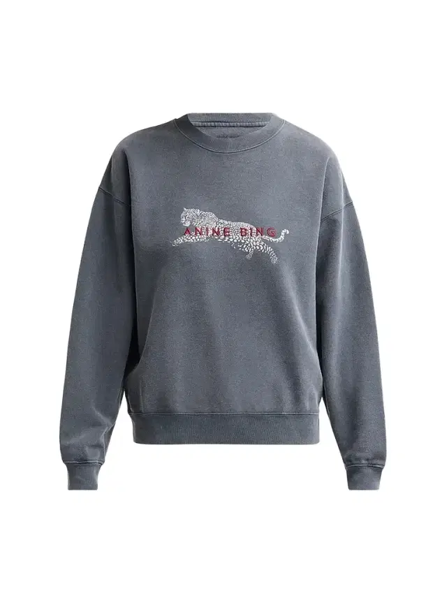 ANINE BING Women's Spencer Leopard French-Terry Crewneck Sweatshirt - Black