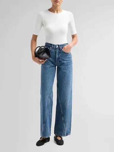 Anine Bing Women's Brie Wide-Leg Jeans - Washed Blue - Size 32 | Thumbnail 2 Anine Bing Women's Brie Wide-Leg Jeans - Washed Blue - Size 32 | Thumbnail 2