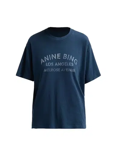 Anine Bing Women's Cade Melrose Stencil T-Shirt - Navy - Size XS | Thumbnail 1
