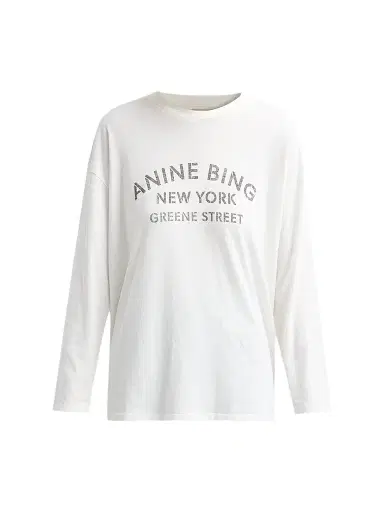 Anine Bing Women's Ivan Stencil Logo Crewneck T-Shirt - Ecru - Size XS | Thumbnail 1