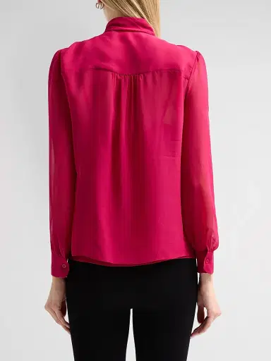 Carolina Herrera Women's Tieneck Silk Blouse - Cranberry | Thumbnail 3