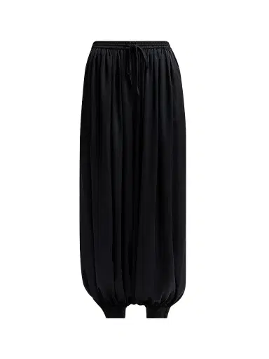 Cinq à Sept Women's Esme Pleated Satin Balloon Pants - Black | Thumbnail 1