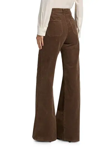 Nili Lotan Women's Florence Flared Cotton-Blend Corduroy Pants - Brunette | Thumbnail 5
