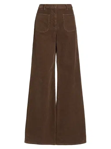 Nili Lotan Women's Florence Flared Cotton-Blend Corduroy Pants - Brunette | Thumbnail 1