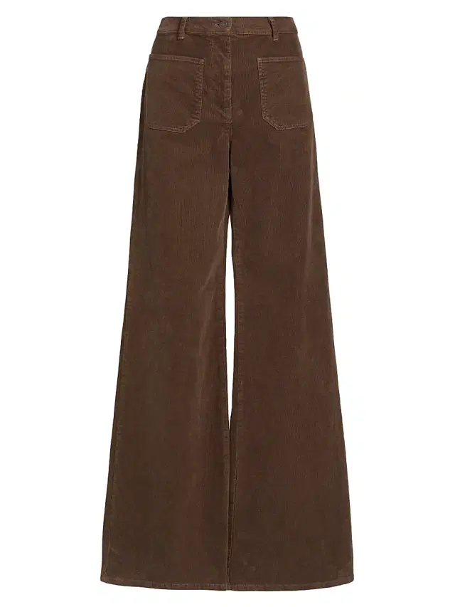 Nili Lotan Women's Florence Flared Cotton-Blend Corduroy Pants - Brunette